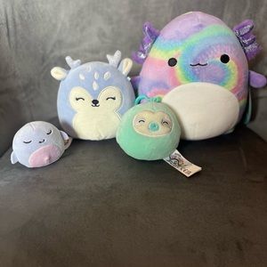 Mini blue/purple/teal Squishmallow bundle